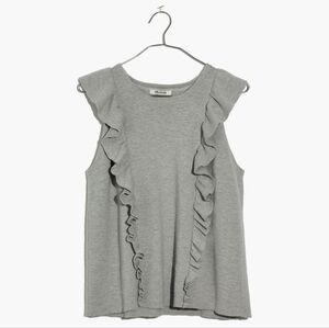 Madewell Ruffled Sweater Tank Size Medium Gray